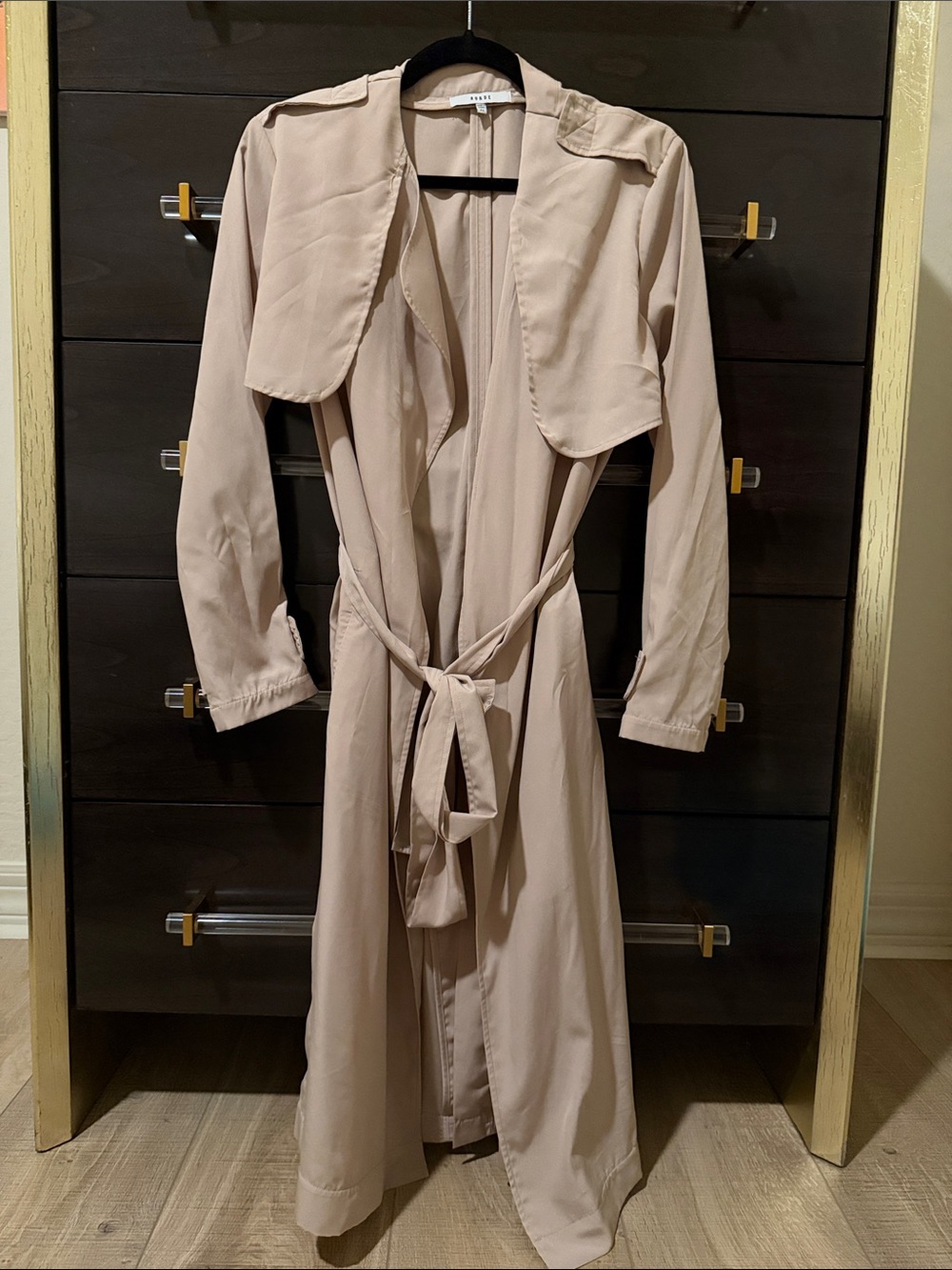 Ro & De Beige Trench Coat with Tie Belt